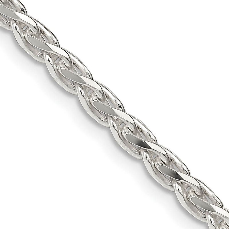 3.75mm Sterling Silver Diamond Cut Solid Spiga Chain Necklace, 20 Inch